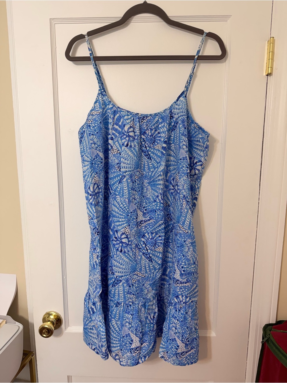 Lilly Pulitzer Blue Printed Spaghetti-Strap Midi Dress